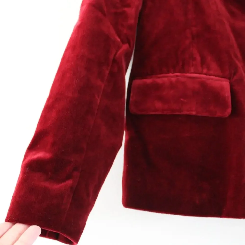 NWT Bonpoint‎ Women's Janet Velvet Red Blazer Jacket 34 (US 2)